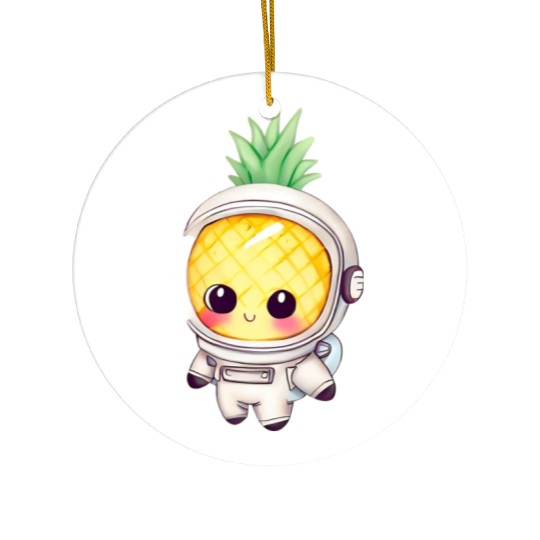 Kawaii astronauts pineapple Ceramic Ornaments