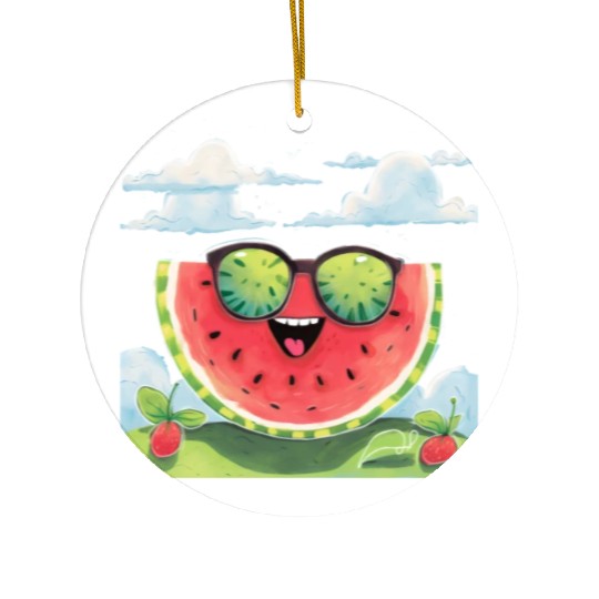 Cute Watermelon Party Summer Melon Fruit Ceramic Ornaments