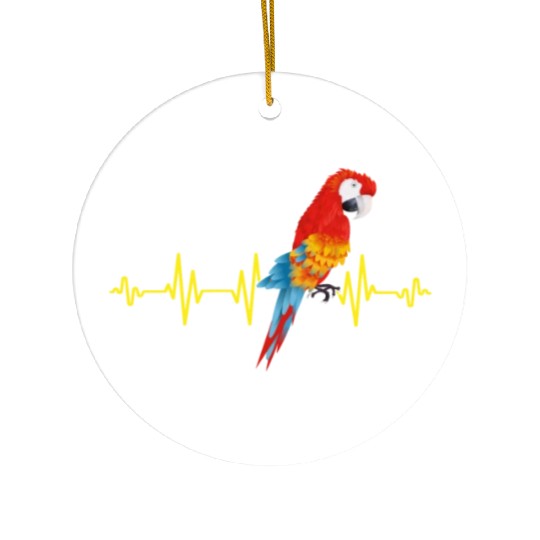 Macaw Heart Beat Parrot lover Macaws Parrots Ceramic Ornaments