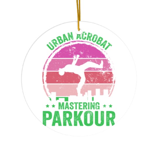 Parkour, Freerunning, Street Workout Acrobatic Ceramic Ornaments