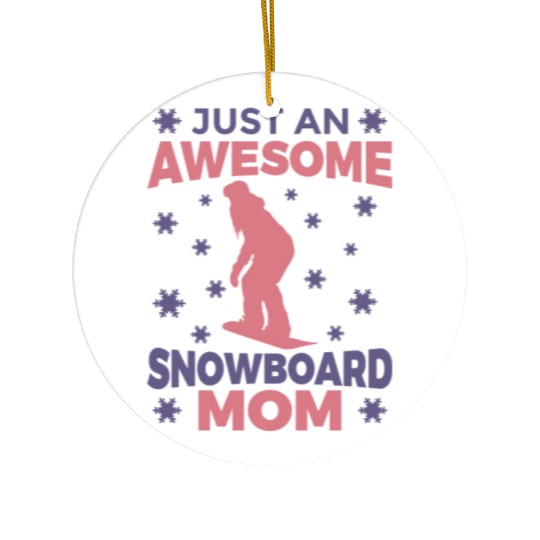 Snowboarding Mom Ceramic Ornaments