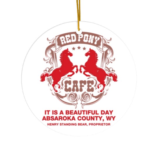 Red Pony It Is A Beautiful Day Ceramic Ornaments