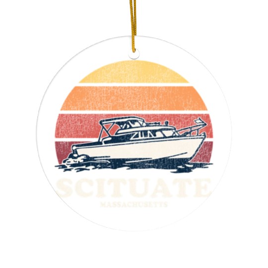 Scituate Ma Boating 70S Boat Ceramic Ornaments