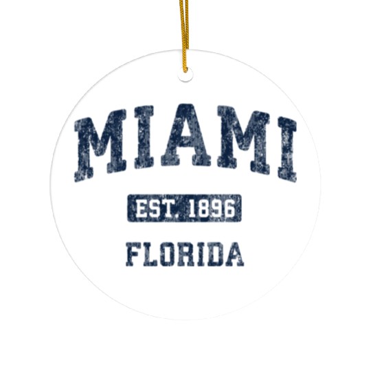 Miami Florida Fl Athletic Sports Ceramic Ornaments