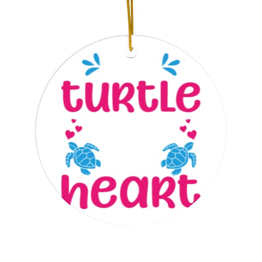 Sea Turtle Tortoise Valentines Day Ceramic Ornaments