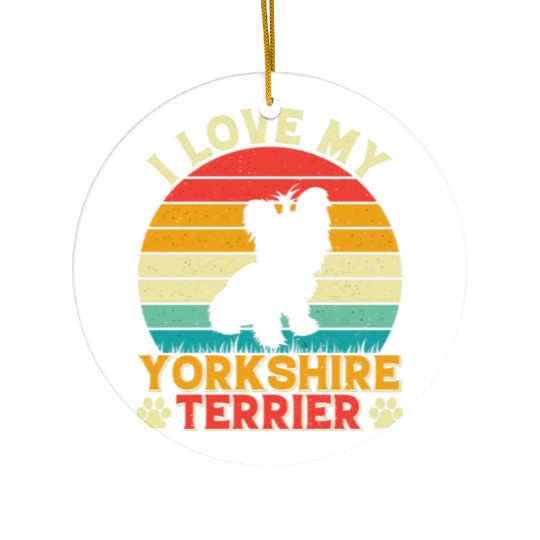 I love my yorkshire terrier Ceramic Ornaments