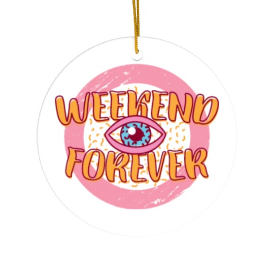 Retro 80s Weekend Forever Ceramic Ornaments