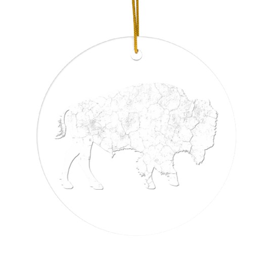 Distressed Buffalo Bison Animal Ceramic Ornaments