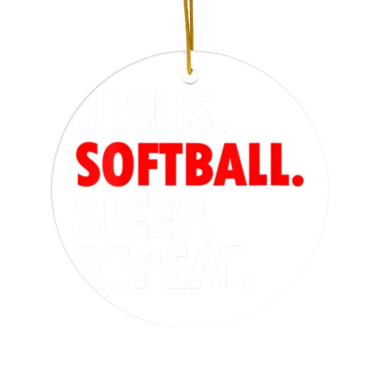 Jesus Softball Sleep Repeat - Novelty Hobby Ceramic Ornaments