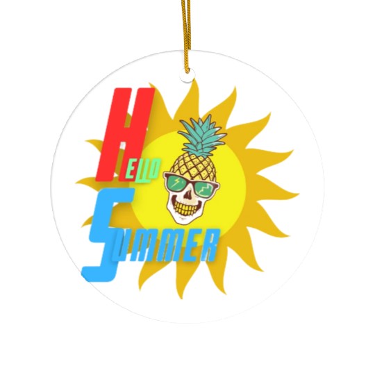 hello summer Ceramic Ornaments