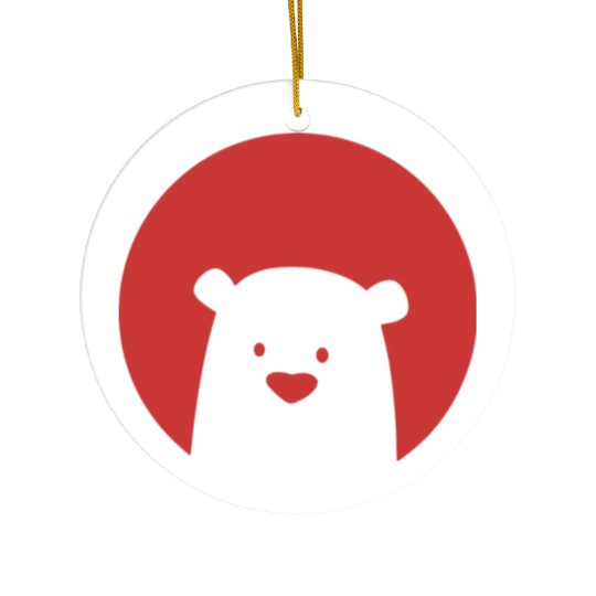 Women's Red Bear Ceramic Ornaments
