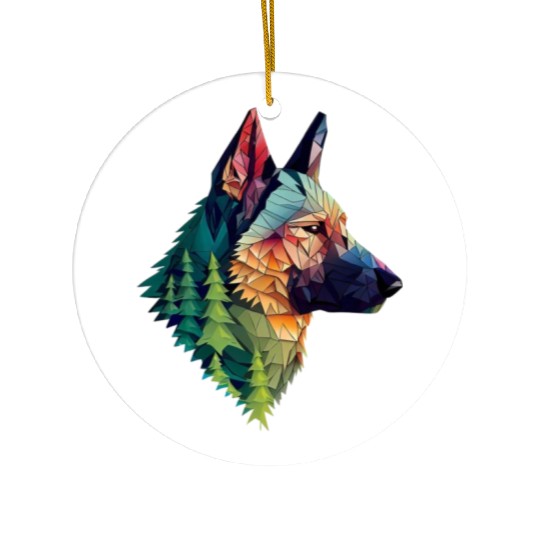 German Shepherd Forest Ceramic Ornaments