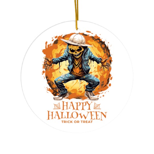 Happy Halloween Jack O Latern Dabbing Monster Ceramic Ornaments