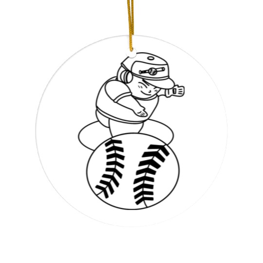Kawaii Chibi Baseball Pitcher Ceramic Ornaments