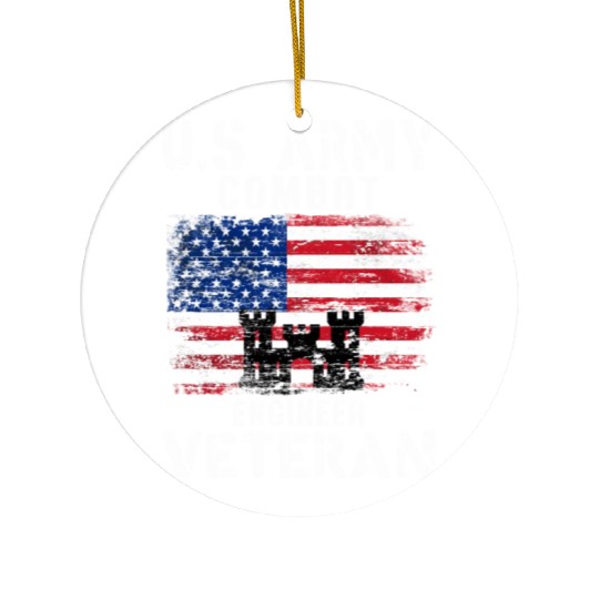 US Army Combat Engineer Veteran Ceramic Ornaments