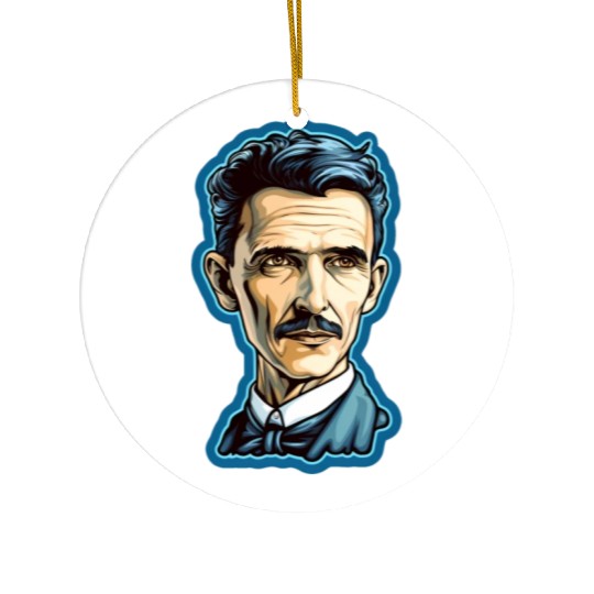 Nikola Tesla Physics Nerd Geek Ceramic Ornaments