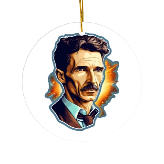 Nikola Tesla Physics Nerd Geek Natural Sciences Ceramic Ornaments