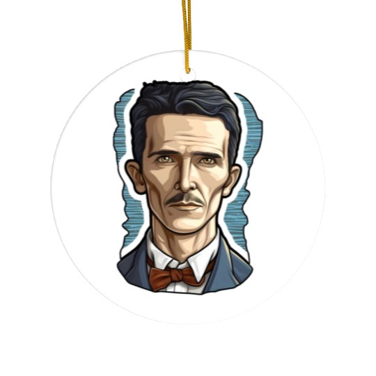 Nikola Tesla Physics Nerd Geek Ceramic Ornaments