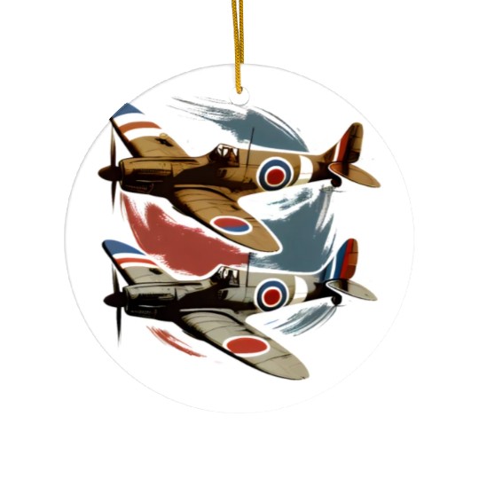 Pilot Spitfire Airplane Aviator Military Ceramic Ornaments