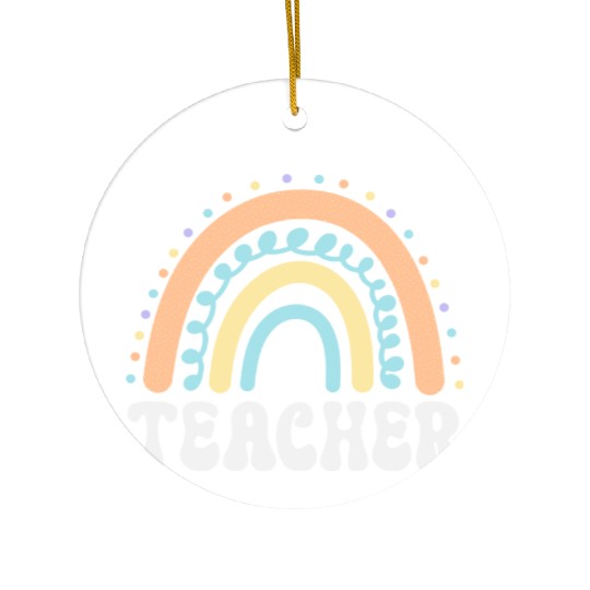 4th grade teacher, back to school Ceramic Ornaments