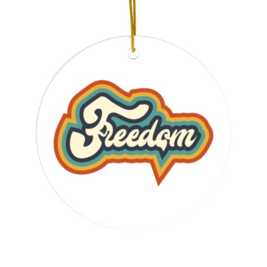 Freedom Typography Ceramic Ornaments