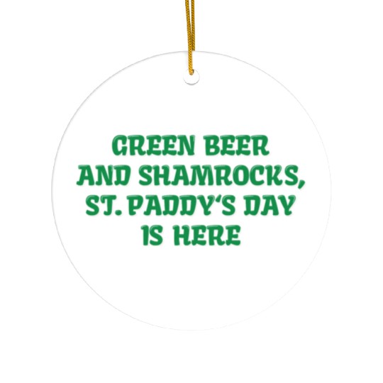 Green Beer And Shamrocks Ceramic Ornaments