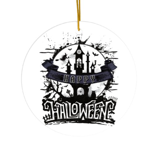 Haunted Castle: Embrace the Halloween Night Ceramic Ornaments