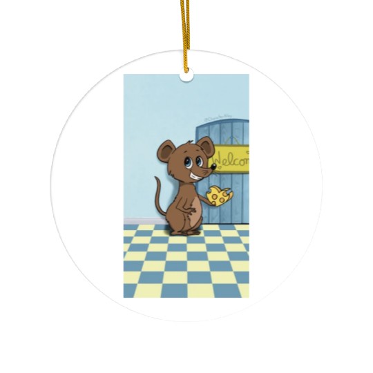 Cheesy Heart Mouse Ceramic Ornaments