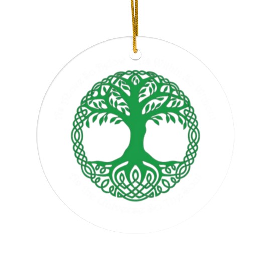 Pagan Celtic Wiccan As Above So Below Green Tree Ceramic Ornaments