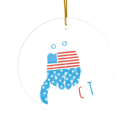 Americat Proud American Cat Lover Design For Ceramic Ornaments