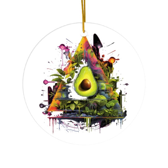 Avocado Triangle Ceramic Ornaments
