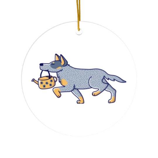 Gardener Blue Heeler Ceramic Ornaments