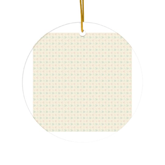 Retro Pattern Yellow Teal Red Ceramic Ornaments