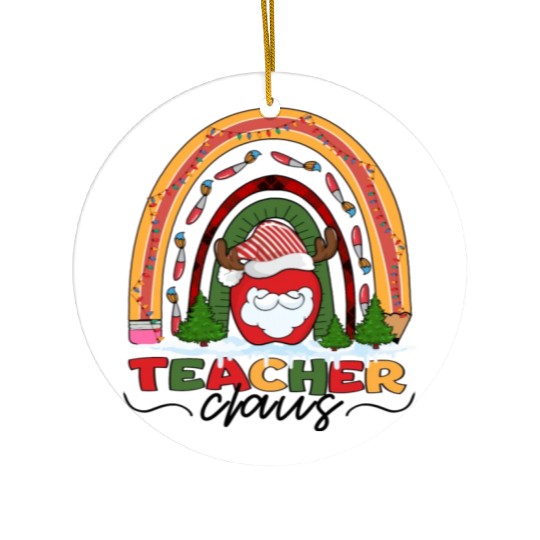 Christmas Teacher Santa Claus Ceramic Ornaments
