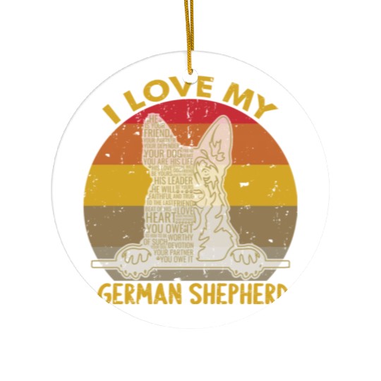 I Love My German Shepherd Ceramic Ornaments