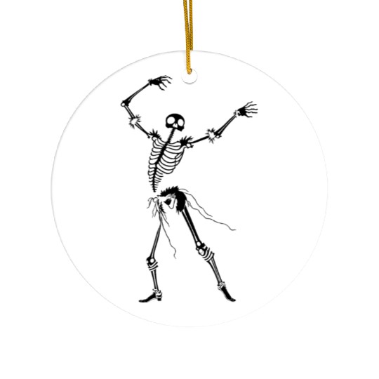 Dancing Skeleton Black Ceramic Ornaments