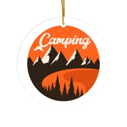 Happy Camper Camping Ceramic Ornaments