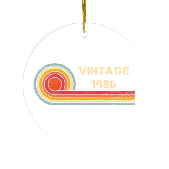 Vintage 1986 birthday retro design Ceramic Ornaments