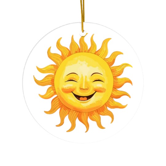 Sun Smiling - Joyful Sunshine Ceramic Ornaments