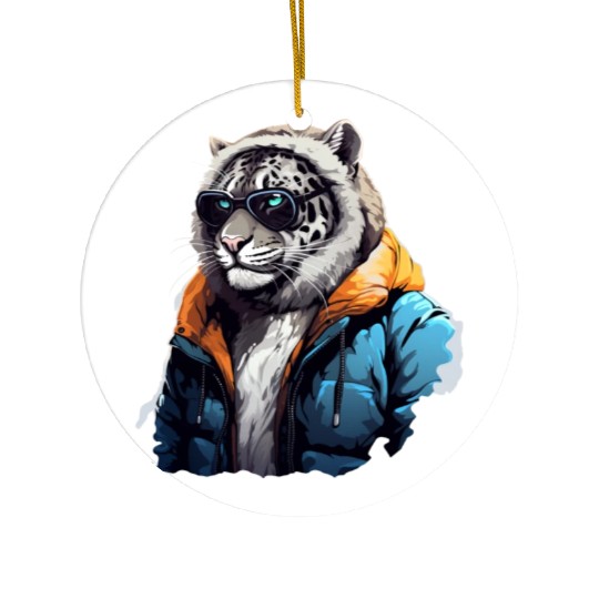Street Style Snow Leopard | Leopard Lovers Ceramic Ornaments