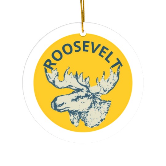 Teddy Roosevelt Bull Moose Py Ceramic Ornaments