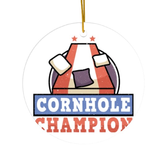 Grunge Cornhole Champion Bean Bag Lover Ceramic Ornaments