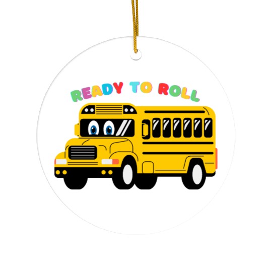Ready to Roll School Bus Ceramic Ornaments