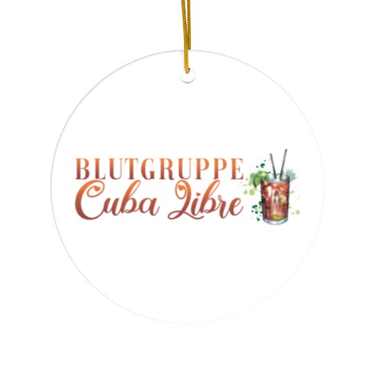 Blutgruppe Cuba Libre Cocktail Bartender Ceramic Ornaments