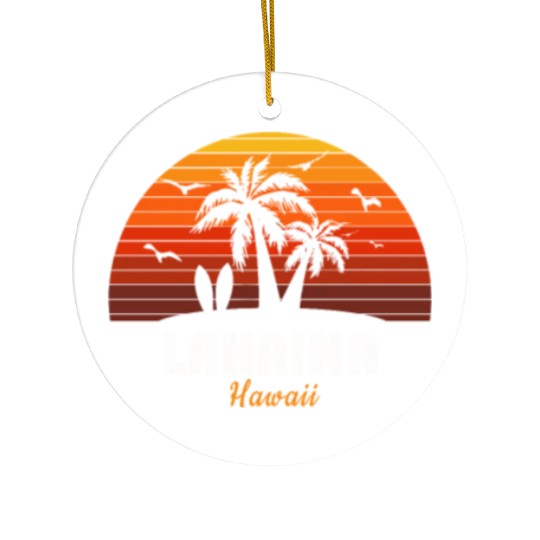 Retro Lahaina Maui Hawaii Sunset Cool Vintage Ceramic Ornaments