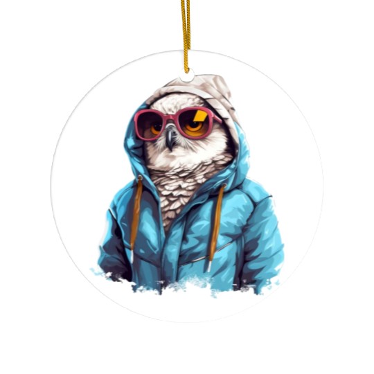 Street Style Snow Owl | Owl Lovers Ceramic Ornaments