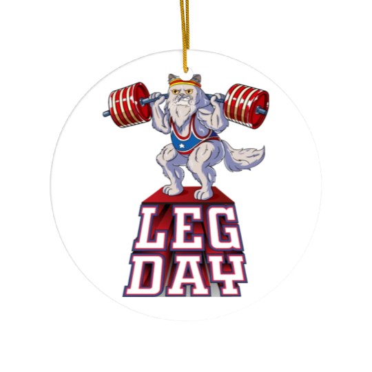 Leg Day Persian Weight Lifting Squat Gym Ceramic Ornaments