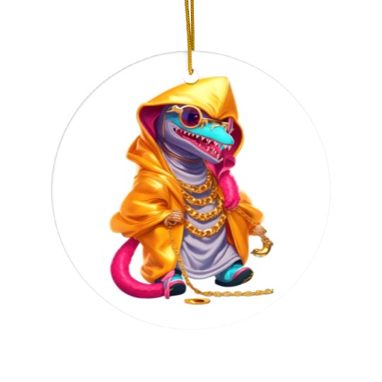 hip hop chameleon Ceramic Ornaments