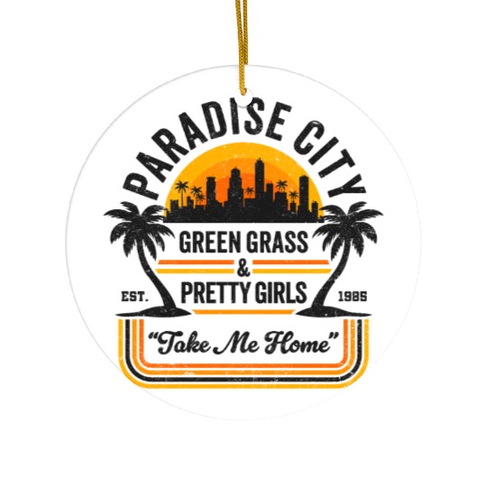 Paradise City: Funny 80's Rock Vibes Ceramic Ornaments