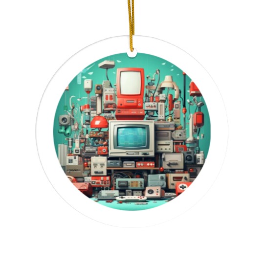 Retro Gaming Magic: Unleash the 8-Bit Nostalgia! Ceramic Ornaments